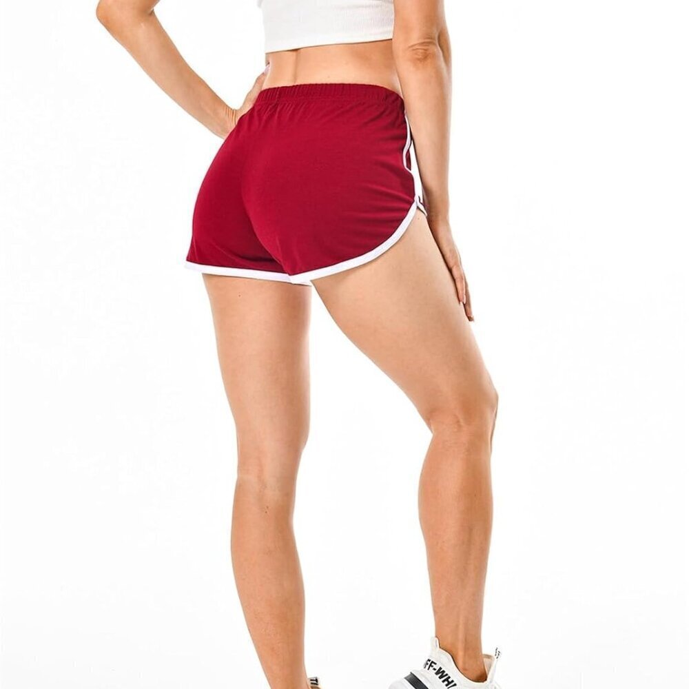 Women's Cotton Sports Shorts 4 Pack Elastic Casual Yoga Running Workout - Picture 6 of 7